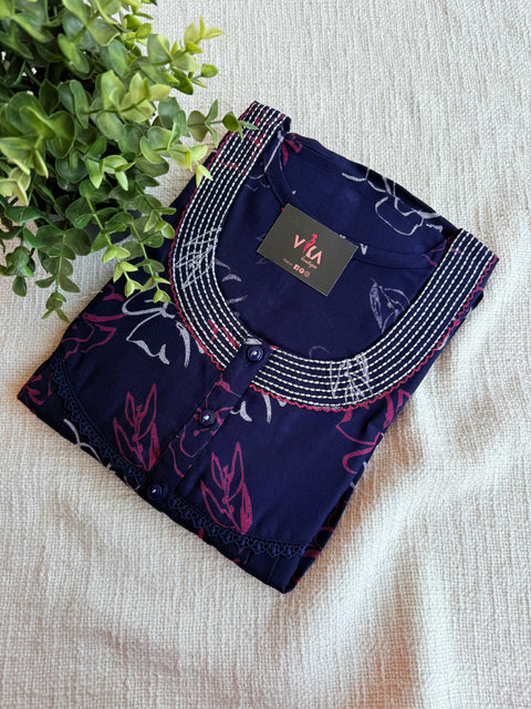 3XL Size Printed alpine nighty