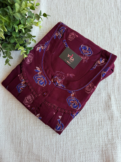 3XL Size Printed alpine nighty