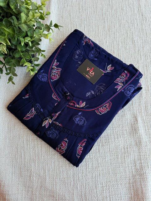 3XL Size Printed alpine nighty