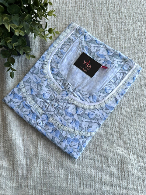 L size printed cotton nighty