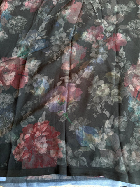 Floral printed georgette saree
