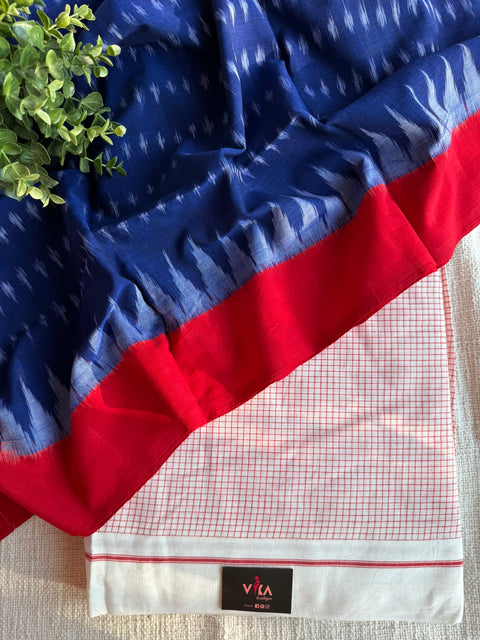 Handloom cotton set with ikat dupatta