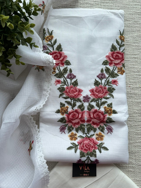 Cross stitch kota silk suit material