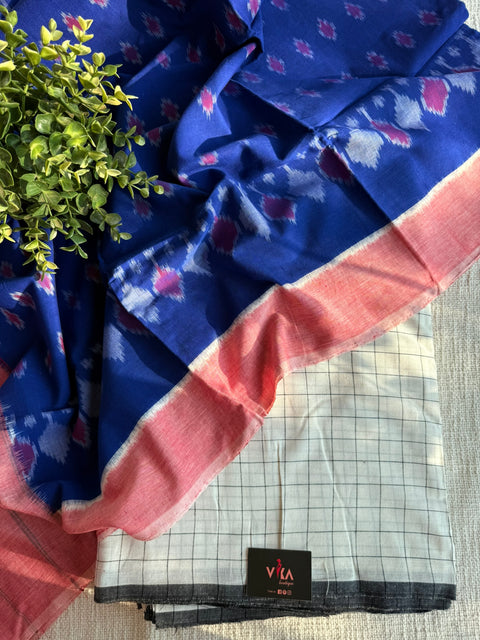 Handloom cotton set with ikat dupatta