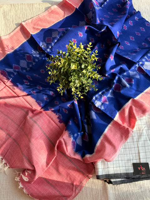 Handloom cotton set with ikat dupatta