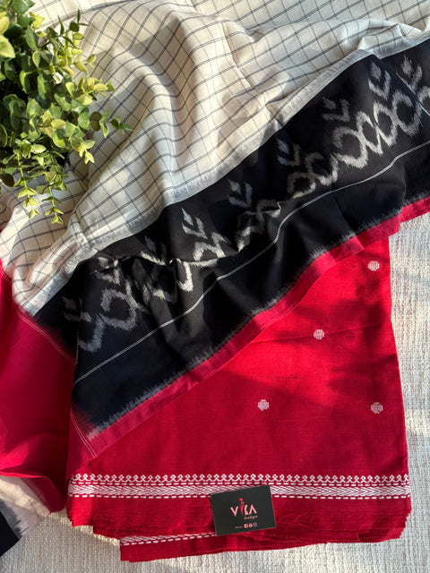 Handloom cotton set with ikat dupatta