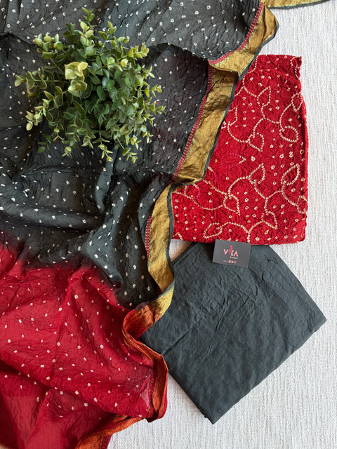 Bandhej cotton salwar material