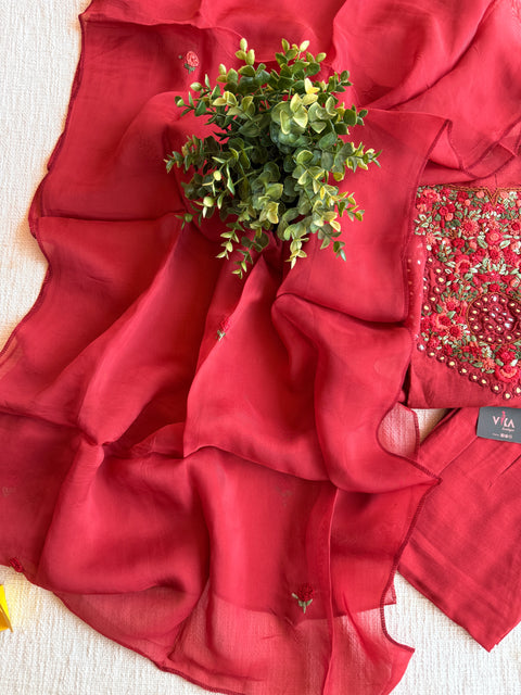 Burnt orange french knot Ready suit set