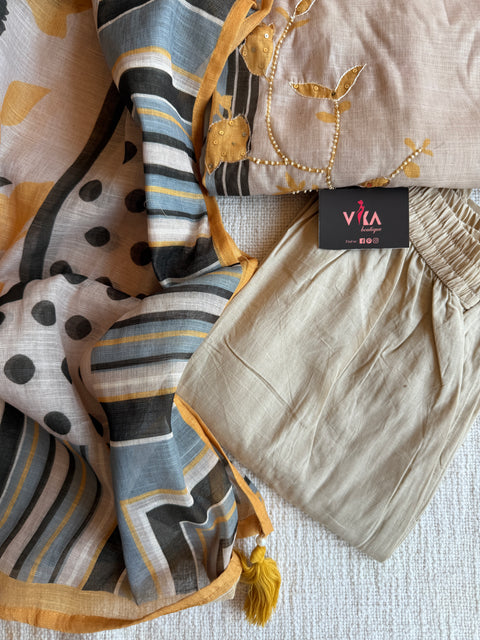 Striped and floral printed Ready suit set