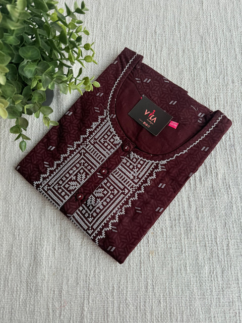 L size printed cotton nighty