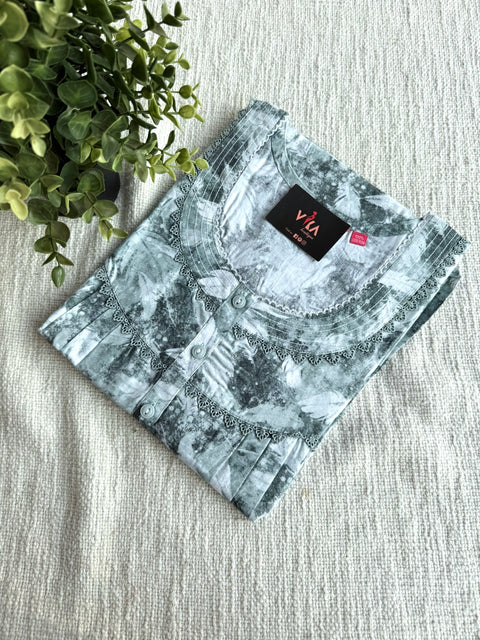 L size printed cotton nighty