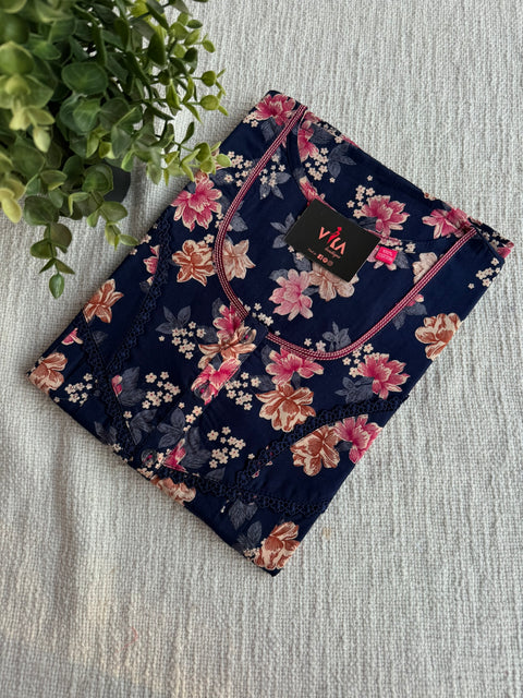L size printed cotton nighty