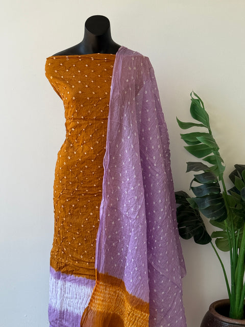 Bhandhej cotton salwar material