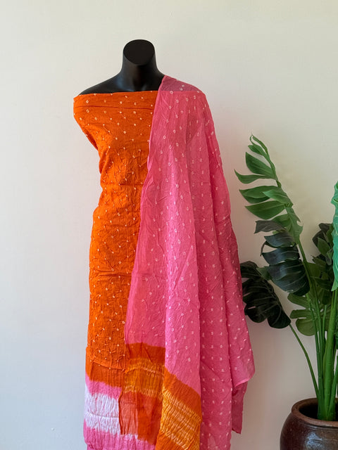 Bhandhej cotton salwar material