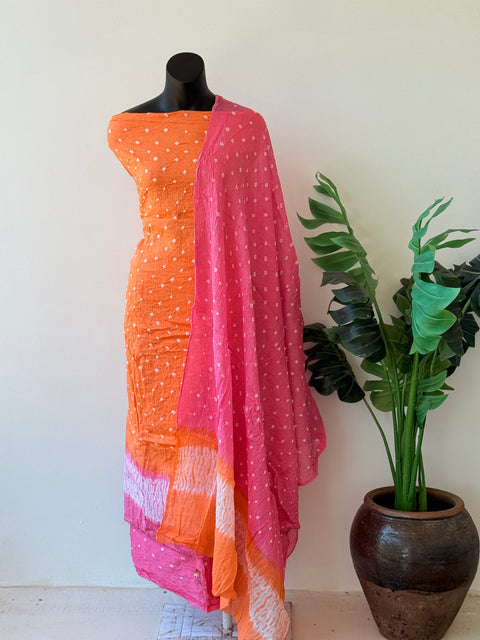 Bhandhej cotton salwar material