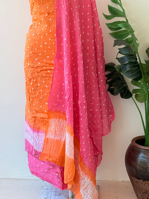 Bhandhej cotton salwar material