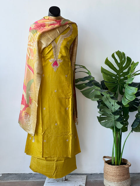 Neck emb Tissue salwar material