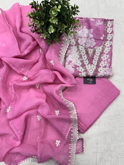 Thread work muslin salwar material