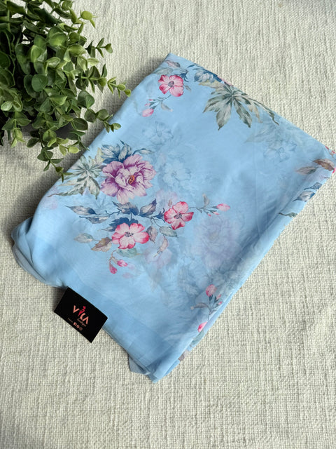 Floral printed georgette saree