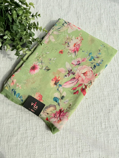 Floral printed georgette saree