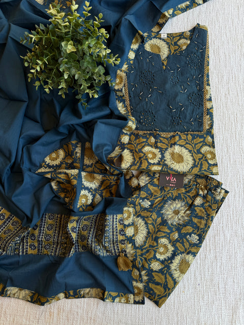 Kalamkari printed cotton Ready suit set