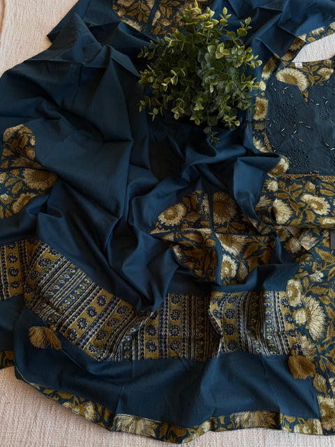 Kalamkari printed cotton Ready suit set