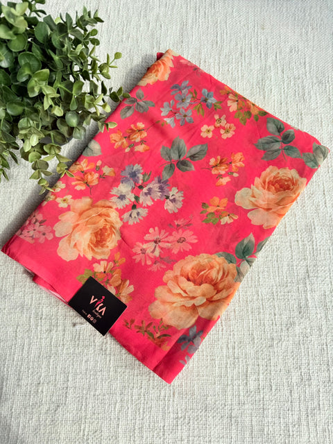 Floral printed georgette saree