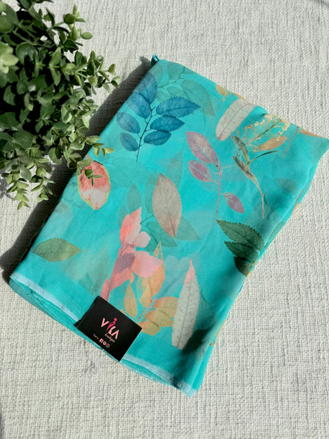 Floral printed georgette saree