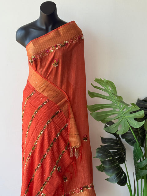 Hand emb banaswara saree