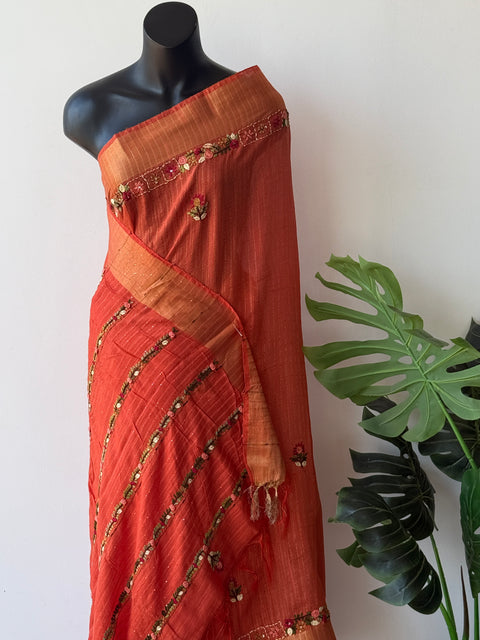 Hand emb banaswara saree