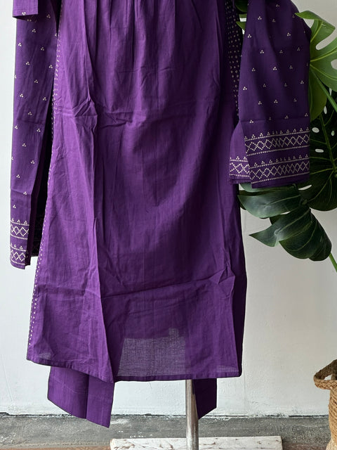 Printed mul cotton kurta pant set