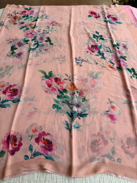 Floral printed georgette saree