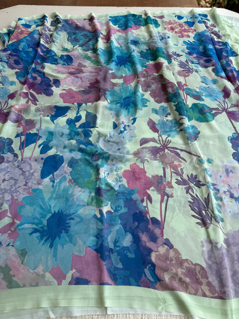 Floral printed georgette saree