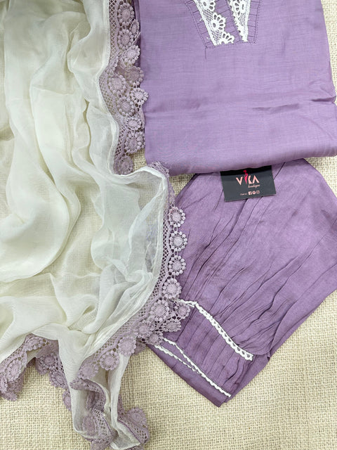 V neck plain muslin kurta pant set