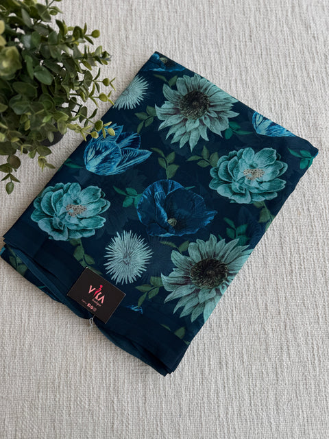 Floral printed georgette saree