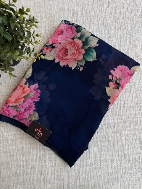 Floral printed georgette saree