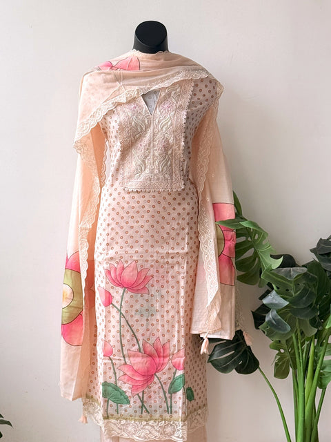 Pichwai printed muslin salwar suit material