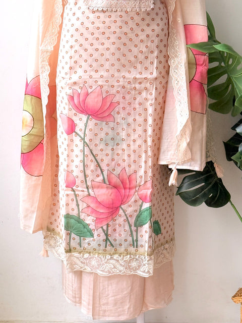 Pichwai printed muslin salwar suit material