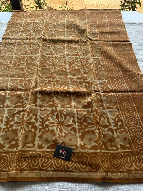 Bagru printed chanderi saree