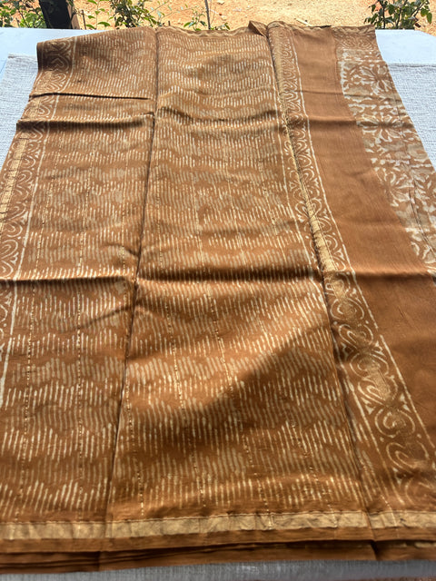 Bagru printed chanderi saree