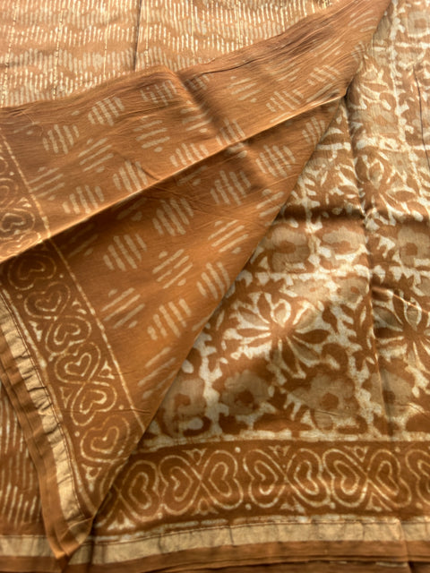 Bagru printed chanderi saree