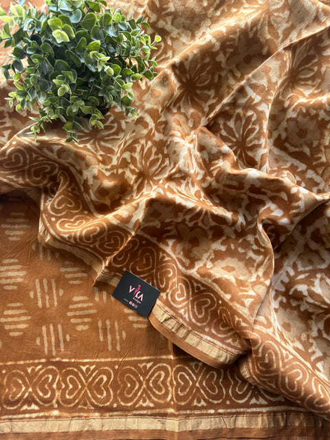 Bagru printed chanderi saree