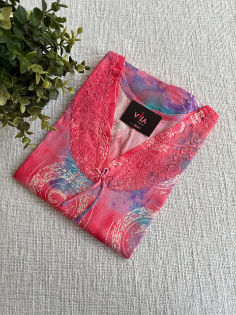 L size Digital printed Alpine nighty