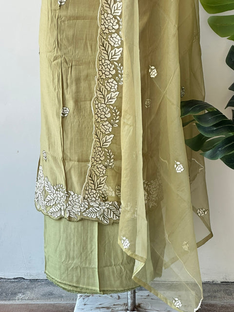 Aari emb work Roman silk salwar material