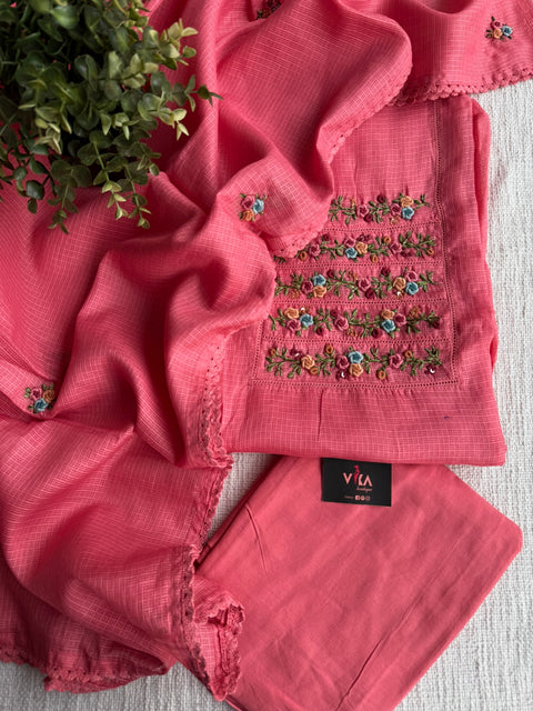 French knot kota silk suit material