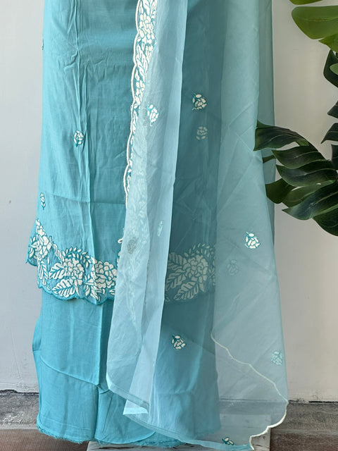 Aari emb work Roman silk salwar material