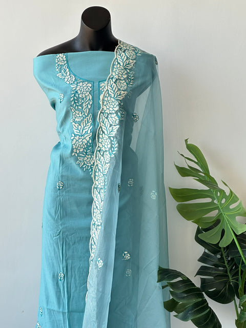 Aari emb work Roman silk salwar material