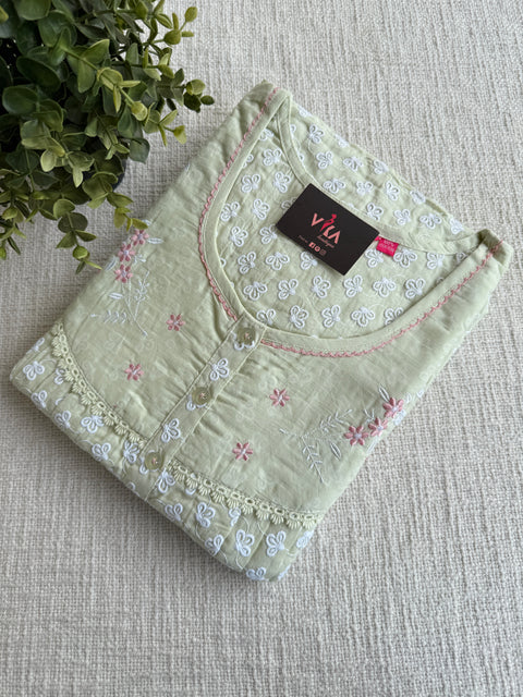 XXL size chikan Embroidery nighty