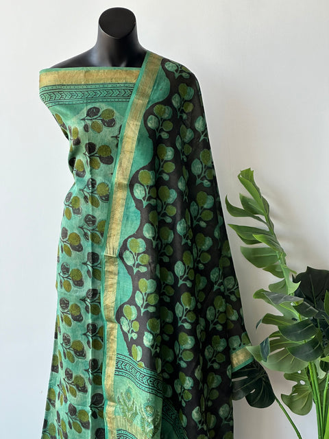 Printed mul cotton saree