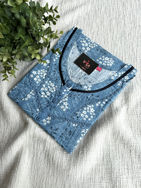 XL size printed cotton nighty